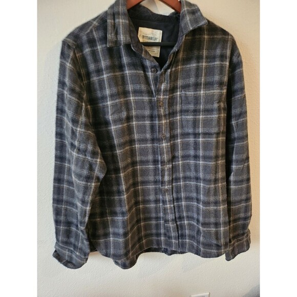 Outdoor Life Slim Fit Gray Bown Men's Elbow Patch Plaid Long Sleeves Top Size XL - Picture 3 of 11